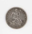 1856 Seated Liberty Half Dollar Fine 90% US Coin 1856-P - 1201B
