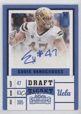 2017 Panini Contenders Draft Picks Ticket Blue Foil Eddie Vanderdoes Auto 0l2