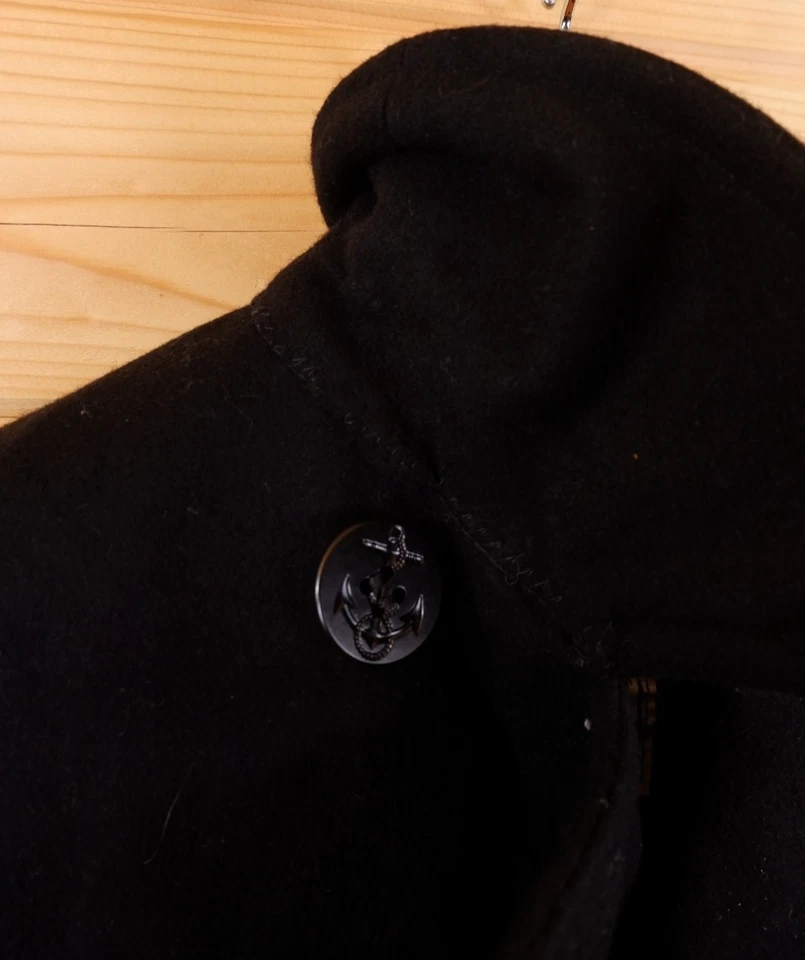 Vintage DSCP Wool Military Pea Coat Jacket 40 Reg Black - Image 3 of 4