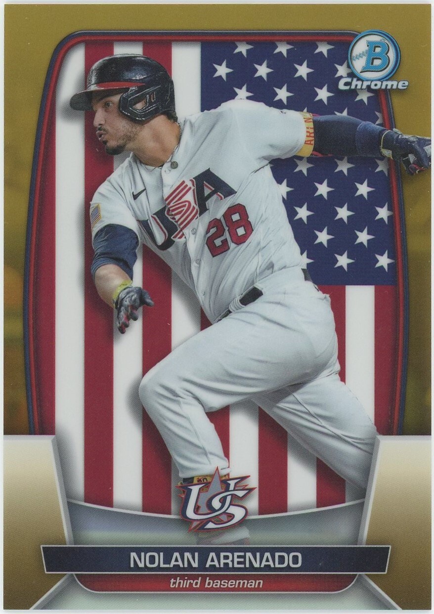 2023 Bowman Chrome Nolan Arenado SP WBC Gold Refractor #31/50 USA