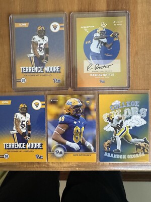 Rashad Battle Autograph 48/140. Terrence Moore, Brandon George. Pitt Panthers