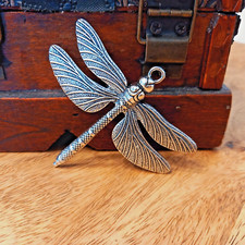 Großer Anhänger / Kettenanhänger – Libelle – silberfarben (8)
