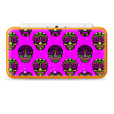 Skins Decal Wrap for Nintendo 2DS XL - Pink Sugar Skulls Dia de los muertos