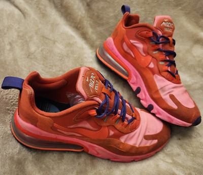 Womens Nike Air Max 270 React Sneakers AT6174-600 Mystic Red Pink Blast Size 7.5