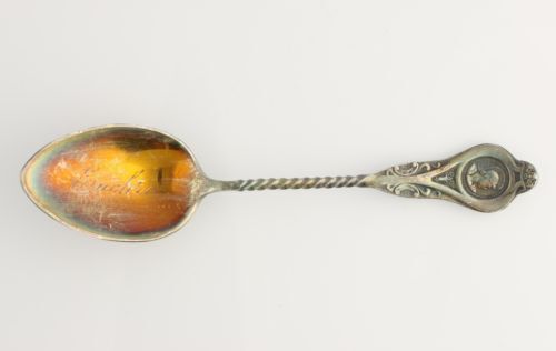 Vintage Collector's Spoon - Sterling Silver Euchre Soldier Cameo Decorative - Picture 1 of 9