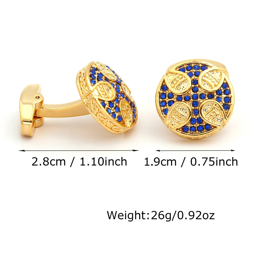 Hombres Traje Gemelos Dorado Francés Boda Novios Esmoquin Camisa de Negocios Puño Hebilla Foto 3 de 4