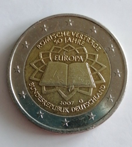 2 Euro Munze Romische Vertrage 50 Jahre 2007 Wert 2 Euro Münze 2007 Bundesrepublik Deutschland Römische Verträge 50 Jahre