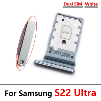 Für Galaxy S22 Ultra 5G SM-S908 Dual SIM Karten Tray Halter Slot Ersatz Black