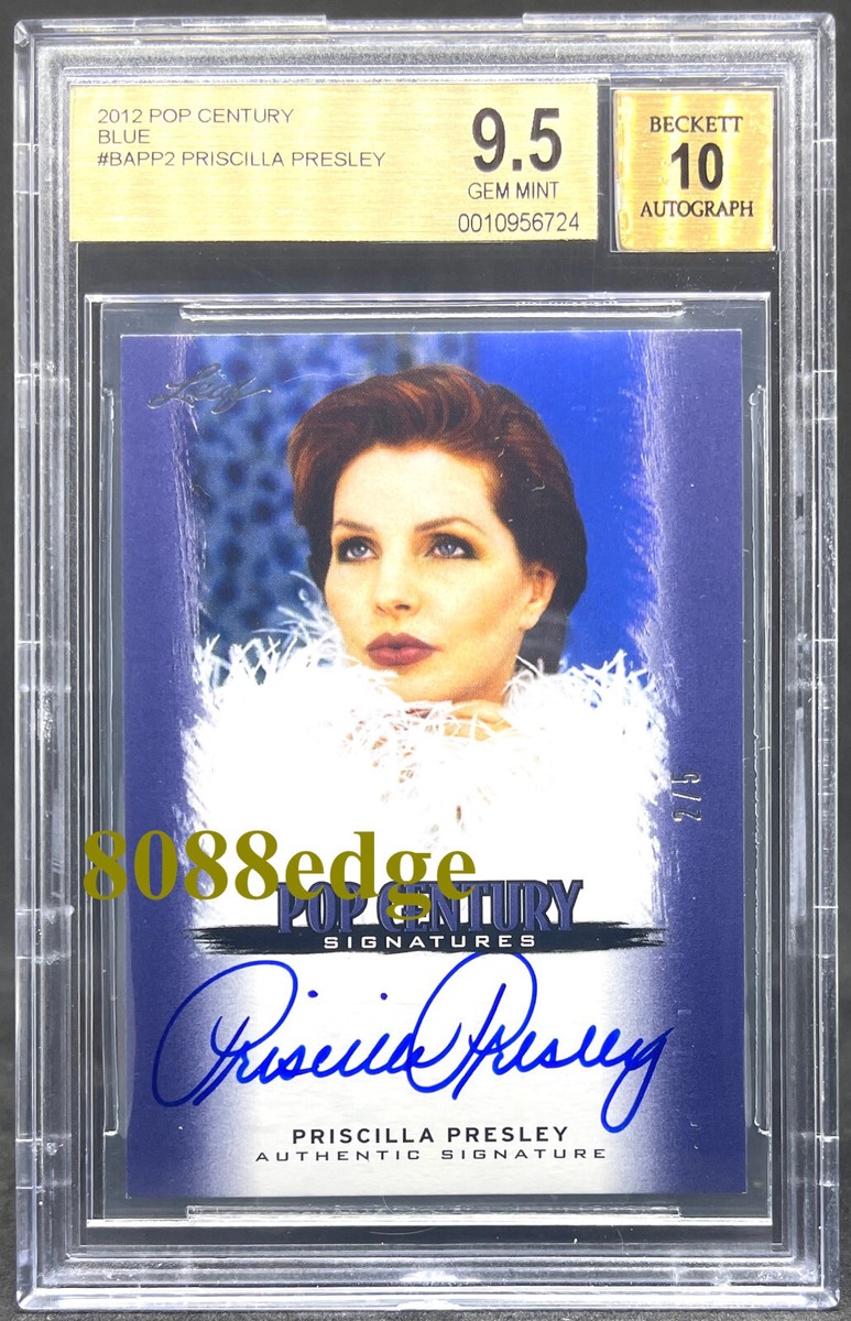 Priscilla Chan サイン入りポスター 2012 POP CENTURY AUTO: PRISCILLA PRESLEY #2/5 ELVIS EX-WIFE BGS