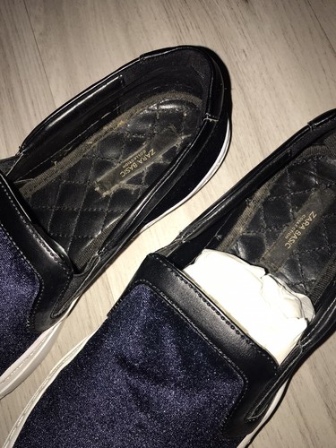 Zara Blue Velvet Slip On Shoes Trainers 