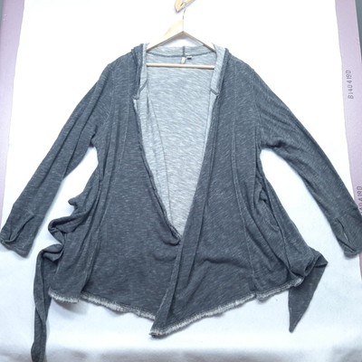 C Active Gray wrap Cardigan hoodie with pockets waist tie 22/24 3X