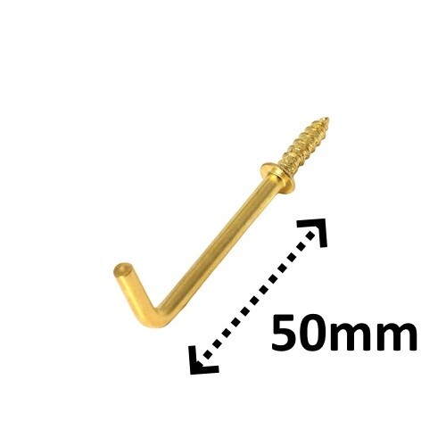 BRASS PLATED CUP HOOKS Heavy Duty Screw In Hanging Towel Hat Bag Coat Kitchen UK - Picture 7 of 68
