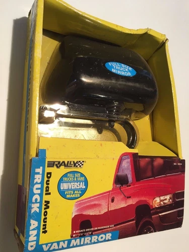 3604 RALLY BLACK DUAL MOUNT BREAK-AWAY FULL SIZE TRUCK & VAN MIRROR, 9.5" X 5.75