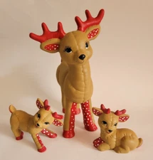 Vintage Ceramic Christmas Reindeer Set Kimble Mold