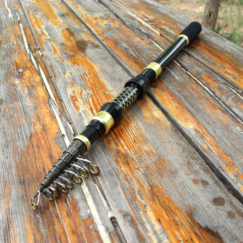 Spinning Fishing Rod Pole Lure Fast 30T High Carbon Fiber EVA Handle Telescopic - Image 3 of 4