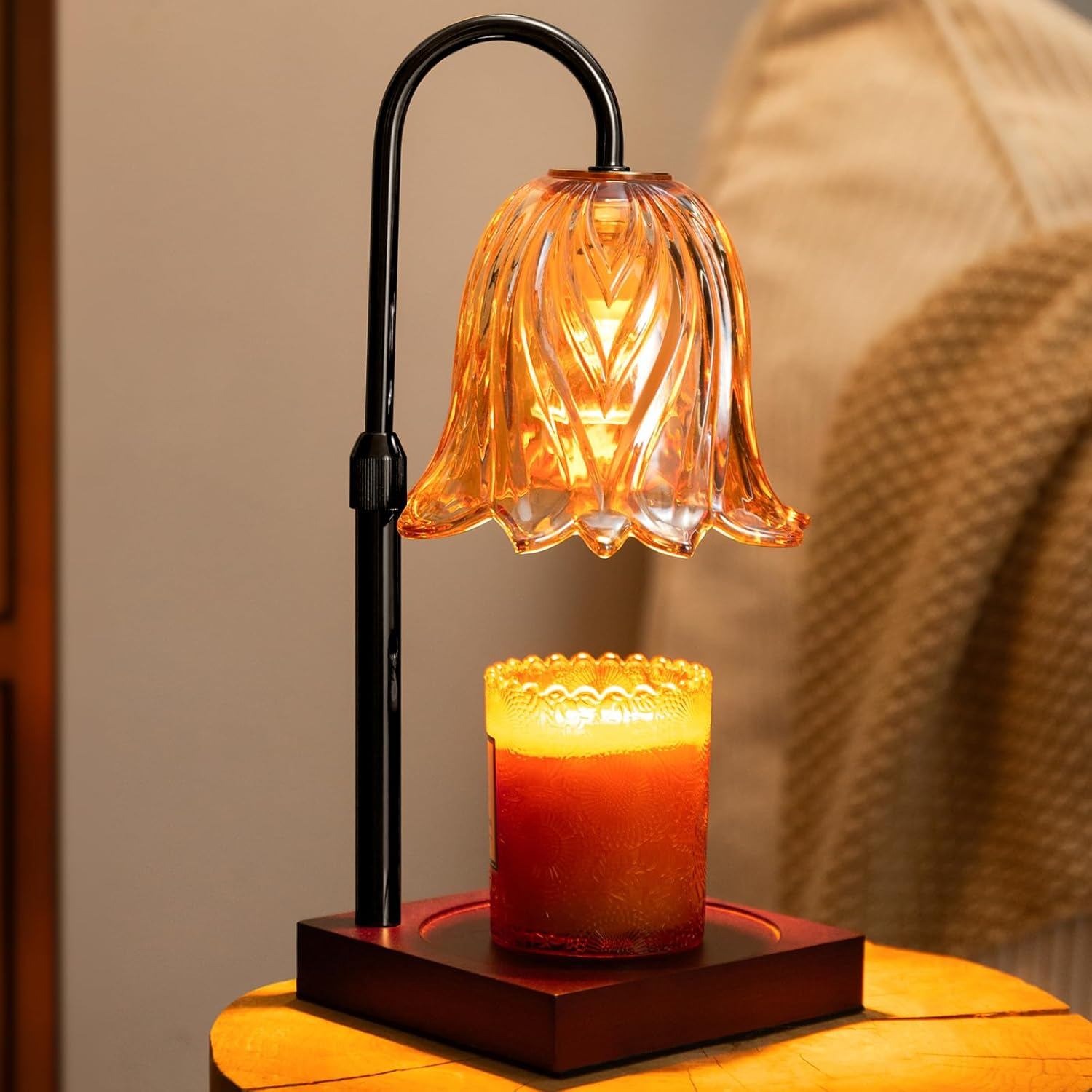 Dimmable Candle Warmer Lamp with Adjustable Height and Timer for Bedroom or Office-image