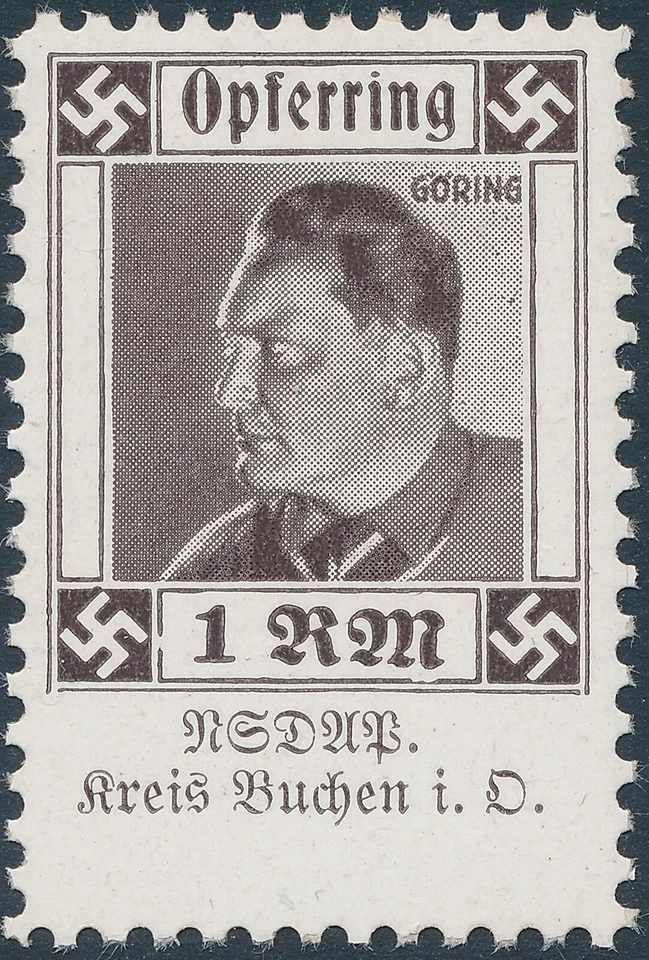 Stamp Germany Revenue Sheet WWII 3rd Reich Charity Kreis Buchen Brown MNH - Image 4 of 4