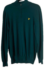Lyle  Scott Men's Green 1/4 Zip Pullover Sweater Size XL Long Sleeve Wool Blend