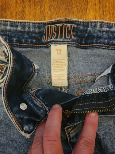 Lot of 2 girls new Justice shorts size 12 very soft slim mall brand designer - Picture 4 of 4
