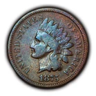 1875 1c Indian Head Small Cent - Rainbow Toning - VG - SKU-Y5219