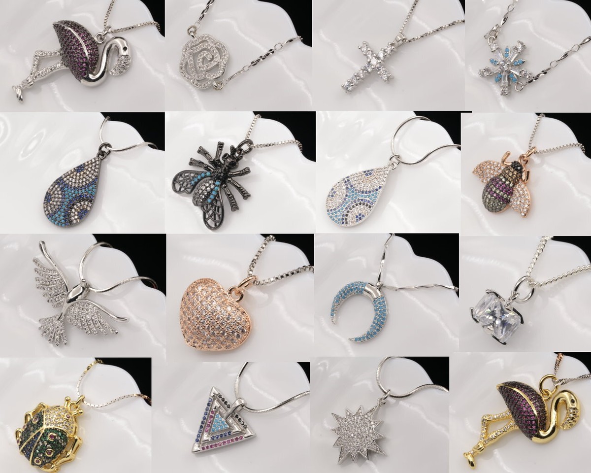 25 necklaces mix lot crystal wholesale leaf chain choker pendant