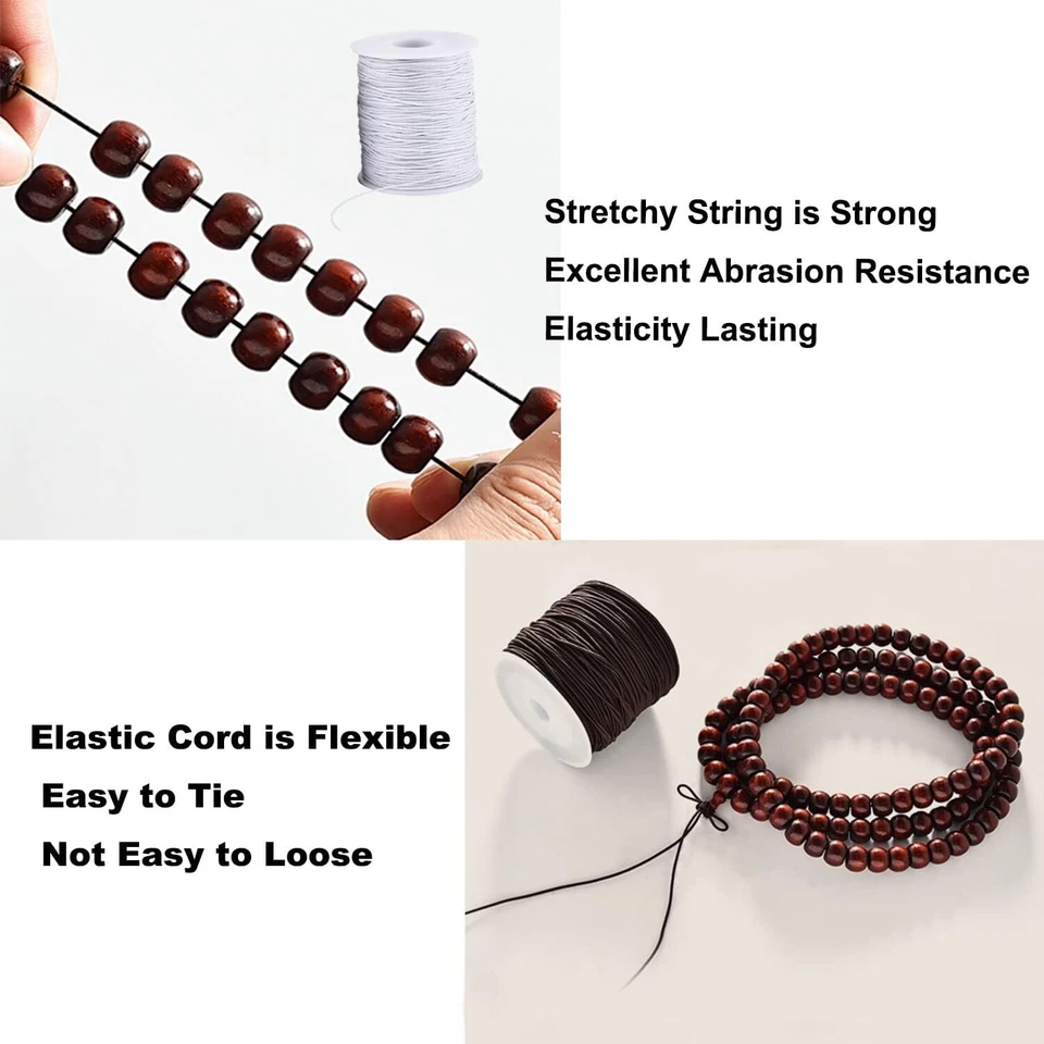 Pulsera cuerda de hilo elástico elástico 108 yardas hágalo usted mismo fabricación de joyas Foto 4 de 4