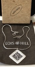 Lois Hill 925 Sterling Silver Necklace 2 x2 P...