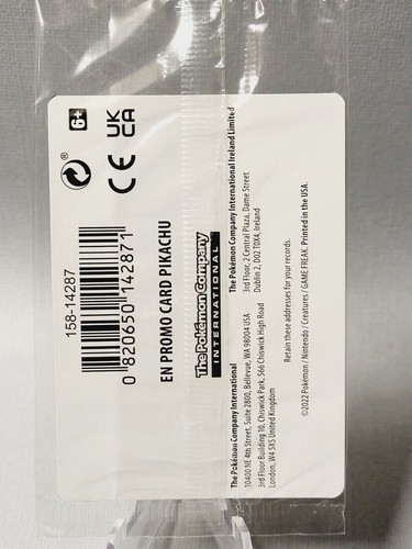 NEW Pokemon TCG Pikachu Store Promotional Sealed Trading Card Original Authentic - Imagen 3 de 3