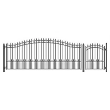 ALEKO Steel St. Louis Style Single 16' Driveway Gate with Pedestrian Gate