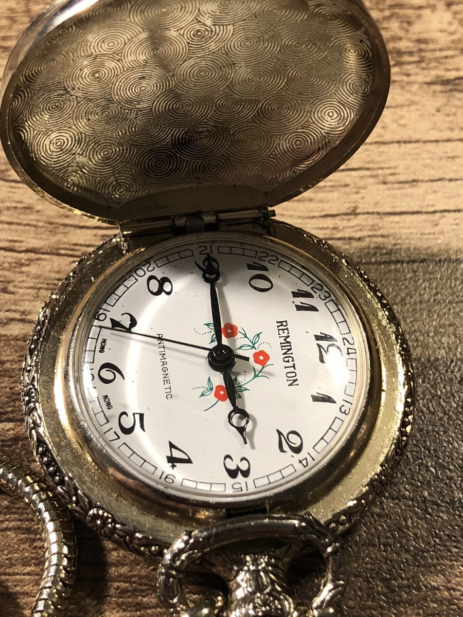 Vintage Remington Pocket Watch Hunter Case Duck Working Swiss