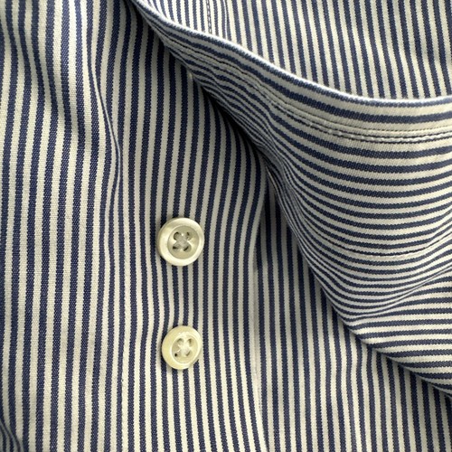 Brooks Brothers 1818 Milano Blue/White stripe mens shirt (Wear on collar) 16-4/5 - Picture 10 of 16