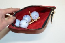 6 x 8 inch Waxed Cotton Canvas Golf Valuables Pouch Bag Zipper Tees Balls water