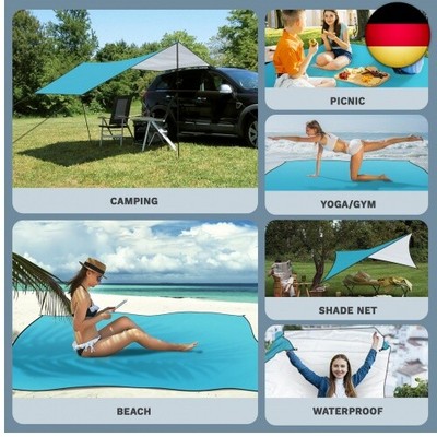 Sandfreie Stranddecke – Wasserdicht, 203x152 Cm, Faltbar Mit Griff Für Picknick & Camping