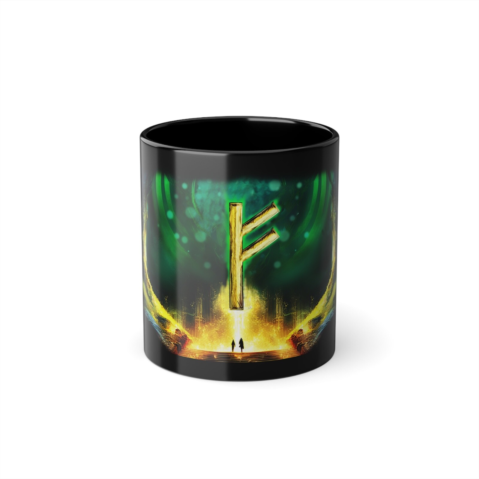 Mug Edition Limitée rune Fé en céramique blanche ultra brillant de 33cl