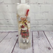 VTG Antique Scottish Souvenir 6.5  Celluloid Boy doll plaid kilt sleepy eyes