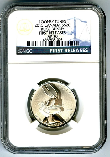 2015 1/4 OZ CANADA $20 SILVER LOONEY TUNES BUGS BUNNY NGC SP70 FIRST RELEASES