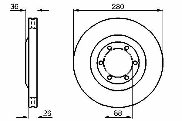 2X Bremsscheiben Vorne FüR Isuzu Opel Bosch 0986478437-image