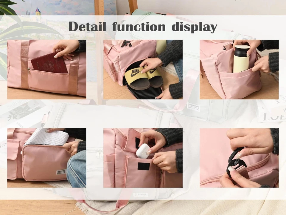 Bolsa de lona personalizada, bolsa de yoga con monograma con nombre, bolsa de fin de semana, bolsa de noche Foto 4 de 4