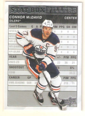 Connor McDavid 2023-24 Upper Deck Series 1 Stat Box Fillers Insert #21 Oilers