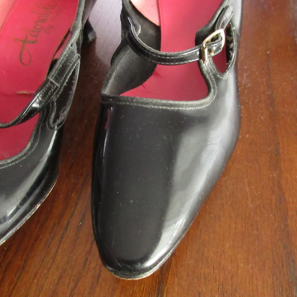 Zapatos de mujer vintage años 60 6,5 M NEGRO PATL PUNTY MOD PUNKY ARTE NEW WAVE FIESTA RAROS Foto 3 de 4