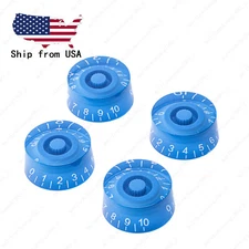 4 Pcs Blue Guitar Control Knobs Speed Knobs Dial Knobs for Les Paul SG Guitar