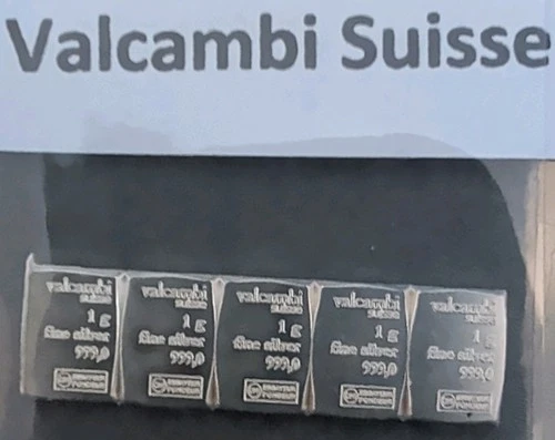 Valcambi 1g Silver Bars 999.0 Fineness Set of 5