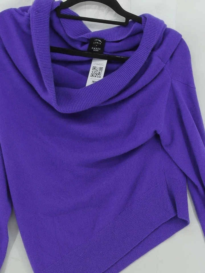 John Lewis Women's Jumper UK 8 Purple 100% Cashmere Roll Neck Pullover - Image 3 of 4