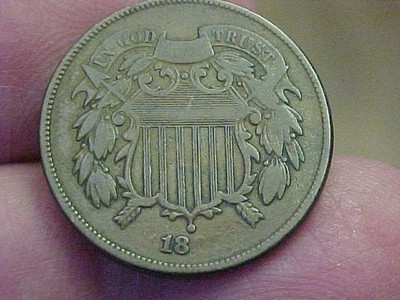18? 1865 2 TWO CENT PIECE MISSING PART OF DATE FULL RIM DATE NICE DETAILS