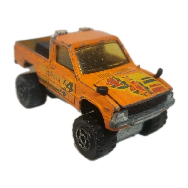 Majorette 20 世纪 80 年代丰田橙色 4x4 皮卡车老式压铸法国制造 — 第 2/4 张图片