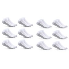 Fruit of the Loom Men's Dual Defense Low Cut Socks 12 Pack, White, Medium 612