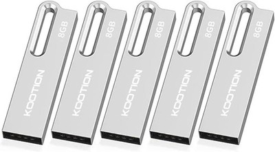 USB Sticks 8 GB 5er-Pack Metal USB 2.0 Colorful Silver Fast Data