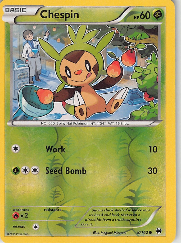 Chespin 8/162 Common BREAKthrough Pokemon Reverse Holo Near Mint