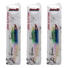 (Lot of 3) Bandit Walleye Deep Backlash 4.75 in 5/8 oz Trolling Plug Crankbait