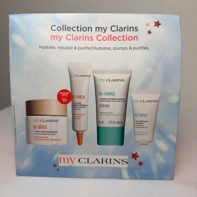 My Clarins Collection 4-Piece Skincare Set Re-Boost Re-Refresh Re-Charge Re-Move